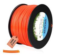 SWAWIS Fil de Coupe Nylon Rond 2,4mm/240M Rouge Orangé Bobine | Bobine de rechange pour tondeuse et débroussailleuse, taille nette des mauvaises herbes au jardin, résistant et durable
