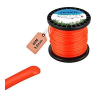 SWAWIS Fil de Coupe Nylon Rond 3,0mm/60m Orange Bobine Tondeuse | Bobine de rechange pour tondeuse et débroussailleuse, taille nette des mauvaises herbes au jardin, résistant et durable