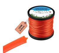 SWAWIS Fil de Coupe Nylon Star Orange 2,8mm/100m Bobine de Tondeuse Trimmer Line de Rechange pour Jardin de Mauvaises Herbes