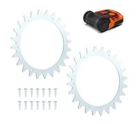 SWAWIS Pointes de Traction Métal Ø 205mm, Amélioration de Tractio | Robotic Lawnmower Spikes avec 14 Vis Compatible avec Worx Landroid S/M S300[WR130E] M500[WR141E] M700[WR142E]