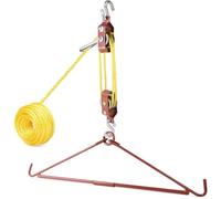 SWAWIS Potence pour Gibier avec Poulie Capacité 250KG Suspension Butin | Suspension du butin, structure de découpe avec corde 12M, stable, idéale pour la chasse et le travail de la venaison