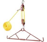 SWAWIS Potence pour Gibier avec Poulie Suspension du Butin Potence de Découpe Capacité 300KG Corde 12M