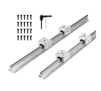 SWAWIS SBR12UU Rails de Guidage Linéaires Aluminium Kit | Comprend 2x 500mm Rails Linéaires 4x Blocs de Roulement et 20x Vis de Montage, pour Machines Appareils électroniques CNC