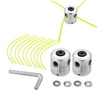 SWAWIS Tête de Débroussailleuse Universelle Aluminium Fils Coupe-bordure | Modèle coupe-bordure double ligne avec bobine nylon, pour tondeuse, livré avec 2 bobines et 10 fils