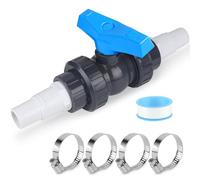 SWAWIS Vanne Piscine avec Raccord 32-38mm PVC Robinet 50mm Arrêt | 1 robinet d'arrêt 1 1/2"(50mm), 2 embouts 32-38mm, fermeture étanche et durable, accessoire de bassin