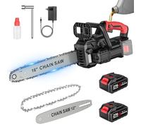 SWBSLL Tronconneuse a Batterie 12+16 Pouces, Moteur Sans Balais, Écran LCD | Tronçonneuse Électrique sans Fil avec 2 x 4,0 Ah Batteries, Raissage Automatique & Tension de Chaîne Sans Outil