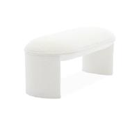 swe anc ou Bout de lit en Tissu Bouclette Blanc crème L 100 x P 44 x H 41cm - Shawn