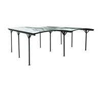 swe arport avec Extension 30m² Aluminium Anthracite et Polycarbonate - Le Mans 5x6m - abri de Voiture 505 x 600 x 239 cm