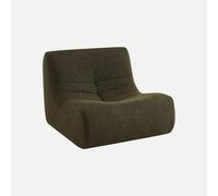swe auteuil chauffeuse en Bouclette texturée Kaki foncé Style Contemporain 1 Place