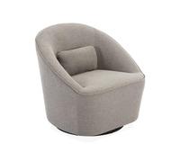 swe auteuil pivotant 360° en Tissu grège. avec Coussin Lana L 80 x P 73 x H77cm