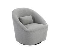 swe auteuil pivotant 360° en Tissu Gris Clair. avec Coussin Lana L 80 x P 73 x H77cm