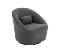 swe auteuil pivotant 360° en Tissu Gris foncé avec Coussin. Lana L 80 x P 73 x H77cm