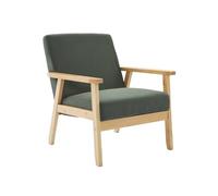 swe auteuil Vintage/scandinave Structure en Bois et contreplaqué et Assise en Velours côtelé Vert Kaki