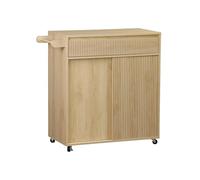 swe esserte de cuisine LINEAR décor bois 1 poignée 1 tiroir 2 portes 4 roues. Naturel
