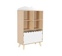 Bibliothèque Enfant, 2 Portes Et 4 Étagères Blanc TU