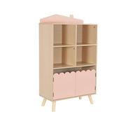 Bibliothèque Enfant, 2 Portes Et 4 Étagères Rose TU