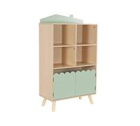 Bibliothèque Enfant, 2 Portes Et 4 Étagères Vert TU