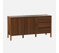swe uffet décor Bois 2 Portes 3 tiroirs 150cm Noyer - 150 x 42 x 78.5 cm - Harmony