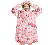 Sweat à Capuche Couverture Portable Femme Homme Pull Plaid à Manche | Wearable Blanket Hoodie Douce Chaude Sherpa Vert Pullover avec Manche et Poche Cadeau Noël Pour Adulte Adolescents Hiver