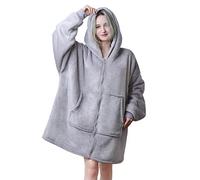 Sweat à Capuche Couverture Portable Femme Homme Pull Plaid à Manche | Wearable Blanket Hoodie Douce Chaude Sherpa Vert Pullover avec Manche et Poche Cadeau Noël Pour Adulte Adolescents Hiver