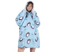 Sweat à Capuche Couverture Portable Femme Homme Pull Plaid à Manche | Wearable Blanket Hoodie Douce Chaude Sherpa Vert Pullover avec Manche et Poche Cadeau Noël Pour Adulte Adolescents Hiver