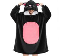 Sweat à Capuche Couverture Portable Femme Homme Pull Plaid à Manche | Wearable Blanket Hoodie Douce Chaude Sherpa Vert Pullover avec Manche et Poche Cadeau Noël Pour Adulte Adolescents Hiver