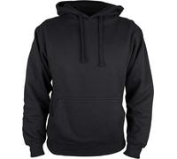 Sweat à capuche noir, modèle uni, manches longues, doublure en polaire douce, uni