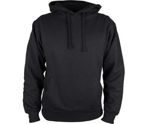 Sweat à capuche noir, modèle uni, manches longues, doublure en polaire douce, uni