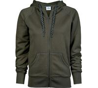 Sweat à capuche / veste à capuche pour femmes Tee Jays avec fermeture éclair sur toute la longueur FK905 (L) (vert foncé)