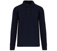 Sweat Col Polo Manches Longues - Homme - Wk4000 - Bleu Marine