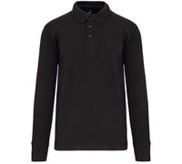 Sweat Col Polo Manches Longues - Homme - Wk4000 - Gris Foncé