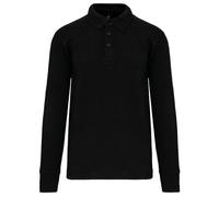 Sweat Col Polo Manches Longues - Homme - Wk4000 - Noir