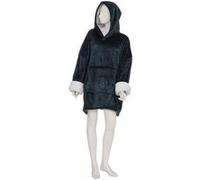 Atmosphera Plaid à manches et capuche en flanelle bleu égéen - Taille L-XL