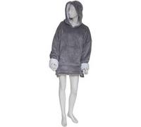 Plaid Sweat Manche Flan 80x115cm Gris Galet
