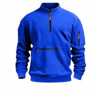 Sweat San Capuche pour Homme, avec Demi-Fermeture Éclair, Grandes Tailles, Confortable, Décontracté, pour La Vie Quotidienne, pour Le Travail en Plein Air, Multi Poches, Couleur Unie Sweat-Shirts