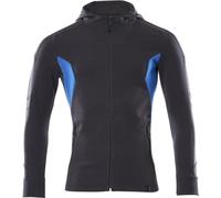 Sweat-shirt à capuche avec fermeture éclair Bleu noir/bleu azur, taille M ONE MASCOT 18584-962-01091