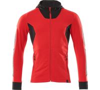 Sweat-shirt à capuche avec fermeture éclair Rouge trafic/noir, taille M ONE MASCOT 18584-962-20209