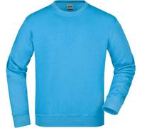 Sweat-shirt classique à col rond, couleur aqua, taille XS