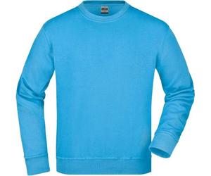 Sweat-shirt classique à col rond, couleur aqua, taille XS
