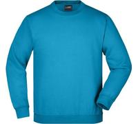 Sweat-shirt classique confort à col rond turquoise, taille S