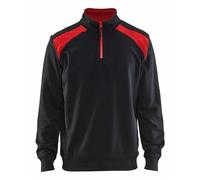 Sweat-shirt col camionneur Noir/Rouge - BLAKLADER - 335311589956