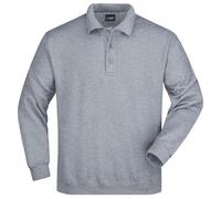 Sweat-Shirt Col Polo - Homme - Jn041 - Gris Chiné