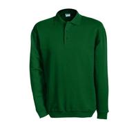 Sweat-shirt col polo - JAMES & NICHOLSON - JN041 - Vert foncé - Coupe droite - 80% coton XL