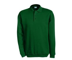 Sweat-shirt col polo - JAMES & NICHOLSON - JN041 - Vert foncé - Coupe droite - 80% coton XL