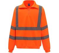 Sweat-shirt de travail col zippé haute visibilité Yoko - Orange S