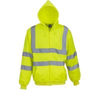 Sweat-shirt de travail zippé à capuche Yoko haute visibilité - Jaune Fluo S