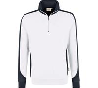 Sweat-shirt zippé HAKRO Contrast MIKRALINAR® blanc/anthracite XS