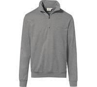 Sweat-shirt zippé HAKRO Premium 451, gris chiné, 5XL