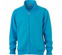 Sweat Zippé Workwear - Homme - Jn836 - Bleu Turquoise