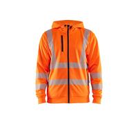 Sweatshirt Ã capuche zippÃ© haute-visibilitÃ© Blaklader Orange 3XL